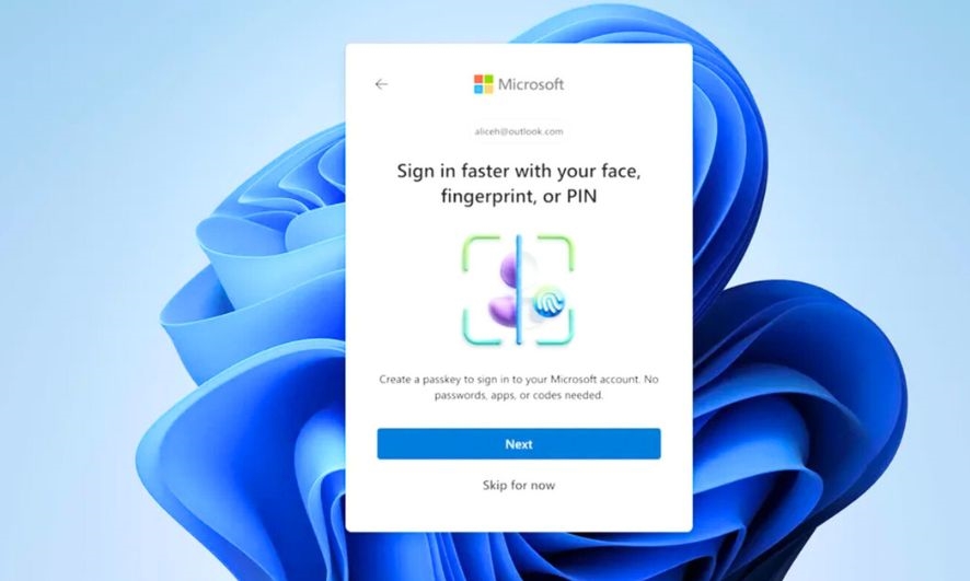 Giao diện thiết lập passkey trên tài khoản Microsoft - ẢNH: MICROSOFT Giao diện thiết lập passkey trên tài khoản Microsoft - ẢNH: MICROSOFT