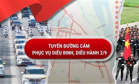 Chi tiết các tuyến đường cấm phương tiện giao thông phục vụ 2/9